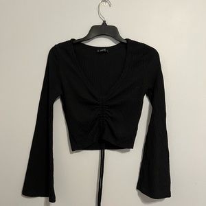 Black Knit Cropped Sweater